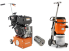 Spalinowa frezarka podłogowa Husqvarna CG200 B + frez TCT z bębnem + odkurzacz Husqvarna DE130 H