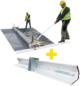 Listwa zgarniająca 6 m (łata profilująca) Probst TAS-uni 600 (szerokość robocza 75 – 600 cm) + łączenie daszkowe TAS-UNI-DP