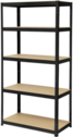 Regał czarny galwanizowany MDF 4 mm Rino SLF4-164B 180 x 60 x 40 cm