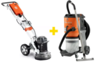 Szlifierka posadzkowa do betonu Husqvarna PG 280 + odkurzacz Husqvarna DE120
