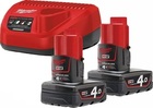 Zestaw akumulatorów 4 Ah z ładowarką Milwaukee NRG Pack M12 NRG-402