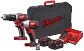 Zestaw elektronarzędzi Milwaukee M18BPP2C-402C (wiertarko wkrętarka M18 BPD-0 + zakrętarka M18 BID-0)