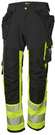 Męskie spodnie robocze Helly Hansen ICU Pant CL 1 odblaskowe - Czarno-żółty