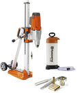 Drill stand with Husqvarna DMS 240 core drill (+ water tank WT10MP)