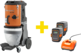 Akumulatorowy odkurzacz przemysłowy Husqvarna DE 110i 0,9 kW (+2x akumulator, ładowarka)