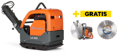Reversible plate compactor 470 kg Husqvarna LG505 Hatz El CI, 550 mm + handheld cutter K 770 (350 mm) (+disc)