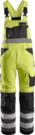 Męskie spodnie robocze Snickers odblaskowe z szelkami - Czarno-żółty