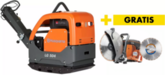 Reversible vibratory plate Husqvarna LG504 Hatz El 700 mm + power cutter K 770 (350 mm) (+diamond blade, speaker)