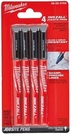 Czarne markery zmywalne Milwaukee Inkzall (4 sztuki)