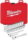 Zestaw nasadek 1/4” z grzechotką Milwaukee, typ metryczny (28 elementów)