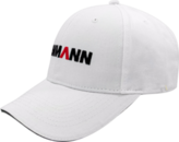 White baseball cap with Ammann logo