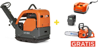 Reversible vibratory plate Husqvarna LG504 Hatz Man 850 mm + battery chainsaw 535i XP + battery + charger