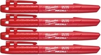 Czerwony marker Milwaukee Inkzall (4 sztuki)