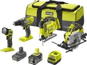Power tool set Ryobi RCK184A-252S (R18DD3 drill driver, R18JS jigsaw, RWSL1801 saw + accessories)