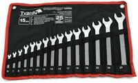 Combination wrench set Geko T00655 (15 pcs)
