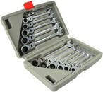 Ratcheting combination wrench set Geko K00106 (12 pieces)