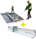 Listwa zgarniająca 4,5 m (łata profilująca) Probst TAS-uni 450 (szerokość robocza 75 – 450 cm) + łączenie daszkowe TAS-UNI-DP
