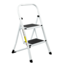 White steel step ladder with handle Rino LAD02SSHW