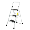 White steel step ladder with handle Rino LAD03SSHW