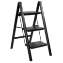 Black Steel Step Ladder Rino LAD03SSB