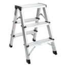 White Aluminum Step Ladder Rino LAD03SW
