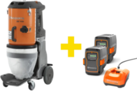 Akumulatorowy odkurzacz przemysłowy Husqvarna DE 110i 0,9 kW (+2x akumulator, ładowarka)