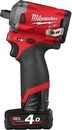 Klucz udarowy ½″ Milwaukee M12 FIWF12-422X (+ akumulator 4 Ah + akumulator 2 Ah+ ładowarka + walizka)