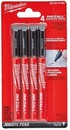 Czarne markery zmywalne Milwaukee Inkzall (4 sztuki)
