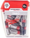 Zestaw bitów Milwaukee Shockwave CD IR TX50 (15 sztuk)