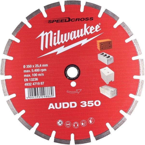Tarcza diamentowa Milwaukee Speedcross AUDD 350 mm do materiałów budowlanych i ściernych