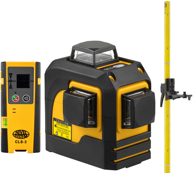 Multi-purpose cross laser Nivel System CL3D (+ expansion pole + laser sensor CLS-3)