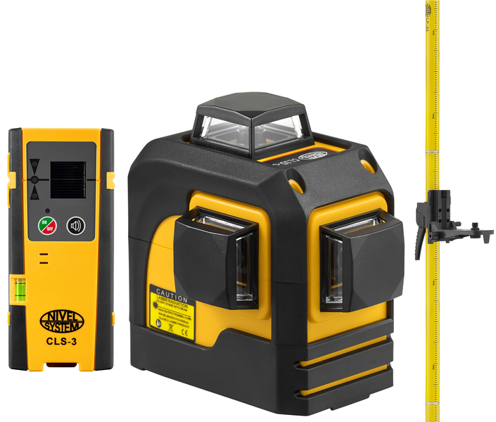 Multi-purpose cross laser Nivel System CL3D-G (+ expansion pole + laser sensor CLS-3)