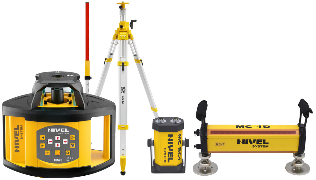 Laser level Nivel System NL520 (+ cranked tripod + laser stave + MC-1D)