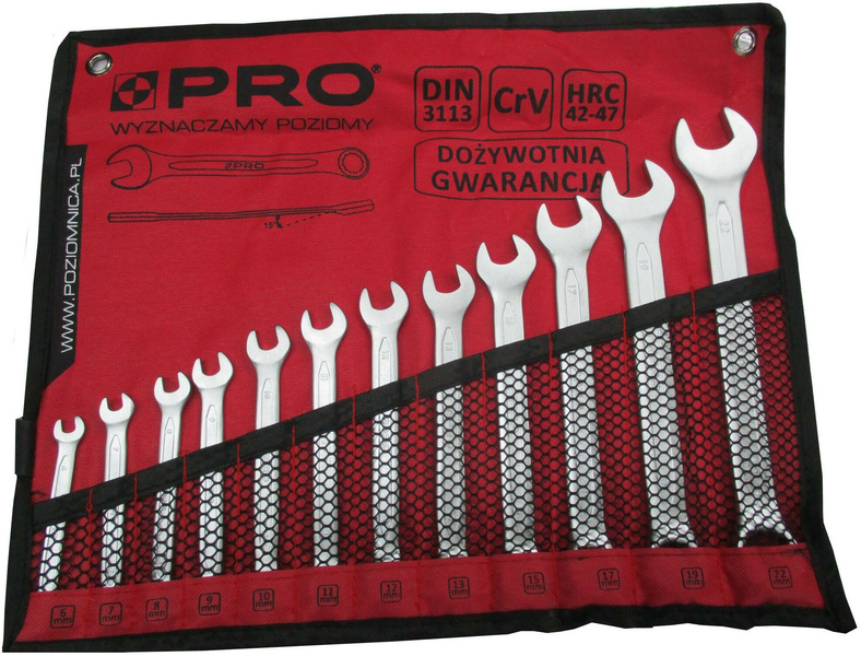 Set of combination wrenches bent PRO 12 pieces