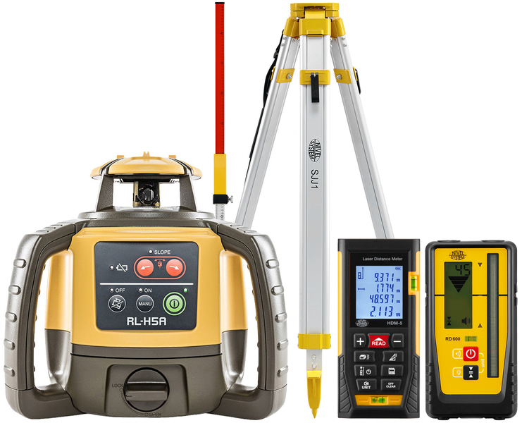 Laser level Topcon RL-H5A Digital (+ tripod, + laser stave, + distance meter)