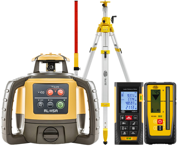 Laser level Topcon RL-H5A Digital (+ cranked tripod, + laser stave, + distance meter)