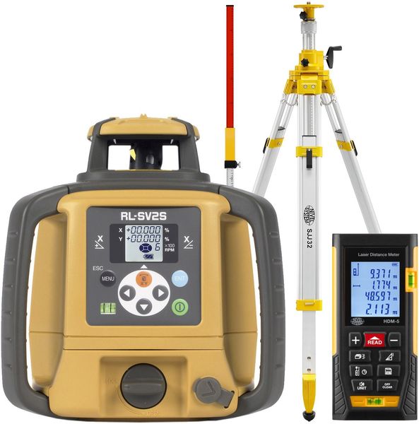 Laser level Topcon RL-SV2S (+ cranked tripod, + laser stave, + distance meter)