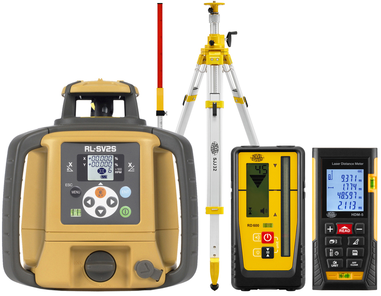 Laser level Topcon RL-SV2S DIGITAL (+ craked tripod, + laser stave, + distance meter)