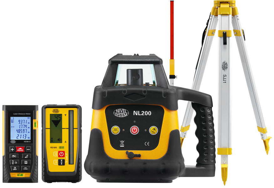 Laser level Nivel System NL200 Digital (+ tripod, + laser stave, + distance meter)