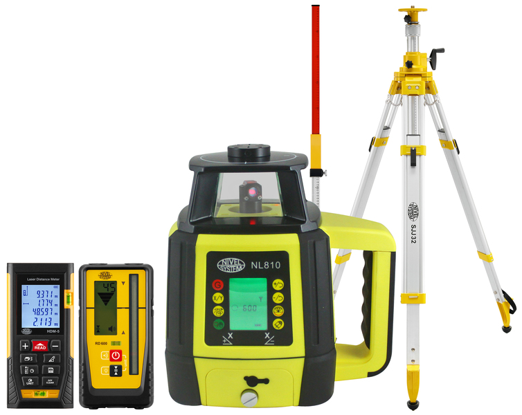 Laser level Nivel System NL810 Digital (+ laser stave, + cranked tripod, + distance meter)