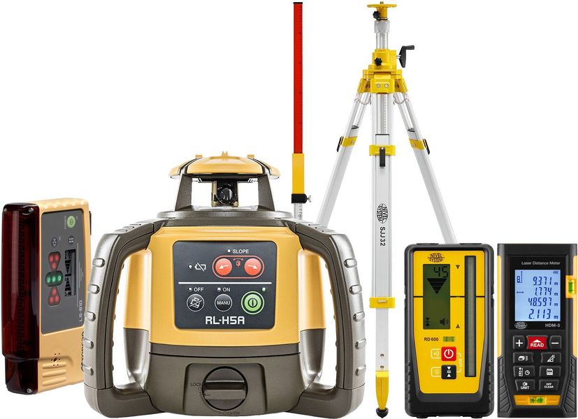 Laser level Topcon RL-H5A Digital (+ cranked tripod, + laser stave, + distance meter, + LS-B10 laser sensor)
