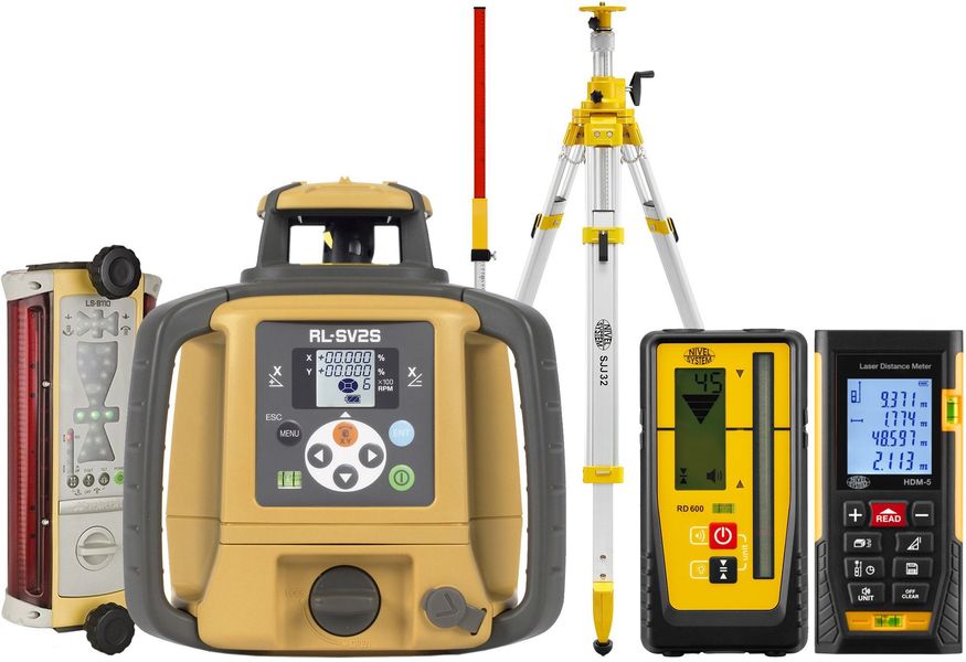 Laser level Topcon RL-SV2S DIGITAL (+ craked tripod, + laser stave, + distance meter, + LS-B110 laser sensor)