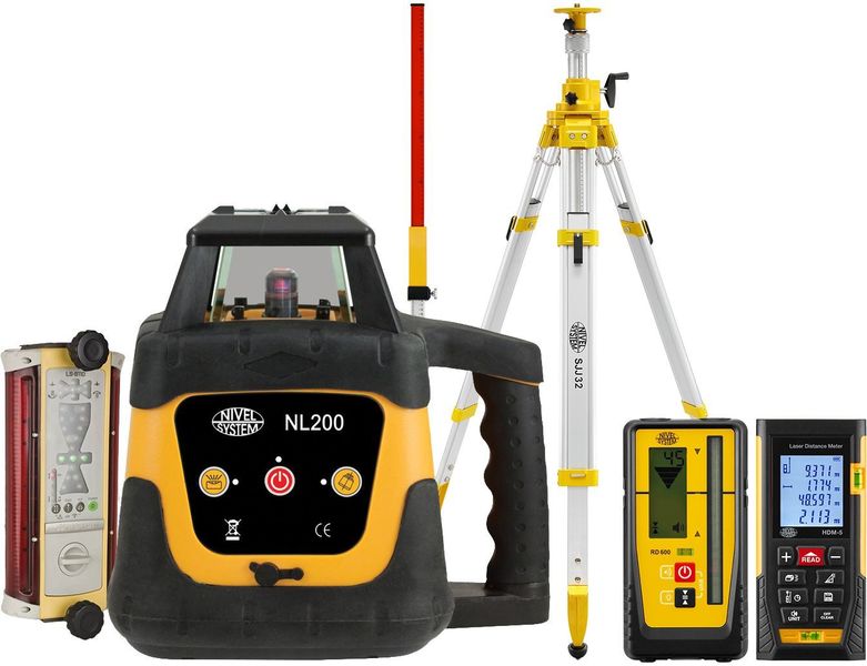 Niwelator laserowy Nivel System NL200 Digital (+ statyw korbowy + łata + dalmierz + czujnik LS-B110)