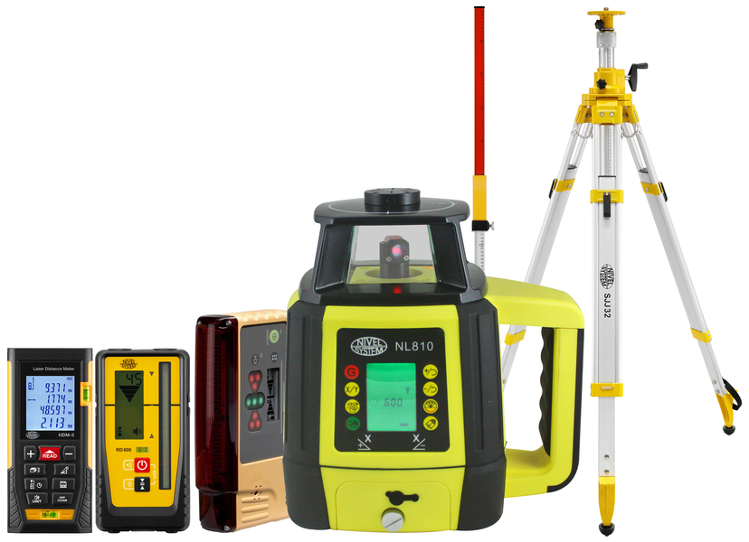 Laser level Nivel System NL810 Digital (+ laser stave, + cranked tripod, + distance meter, + LS-B10 laser sensor)