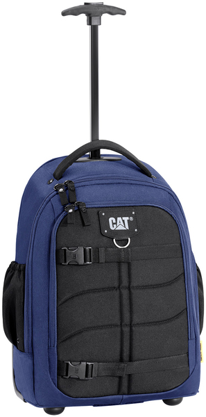 Wheeled backpack Caterpillar Harry black with navy blue elements