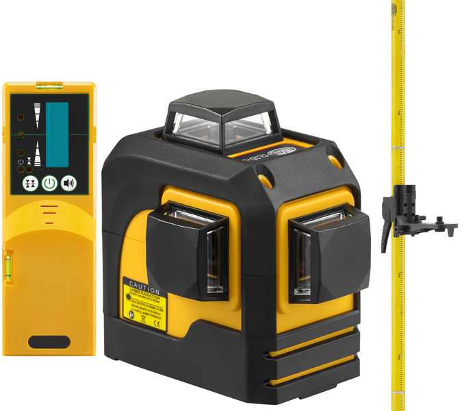 Multi-purpose cross laser Nivel System CL3D-G (+ expansion pole + laser sensor)