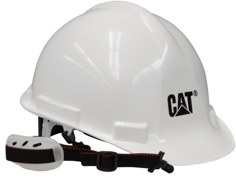 White sefety helmet Caterpillar