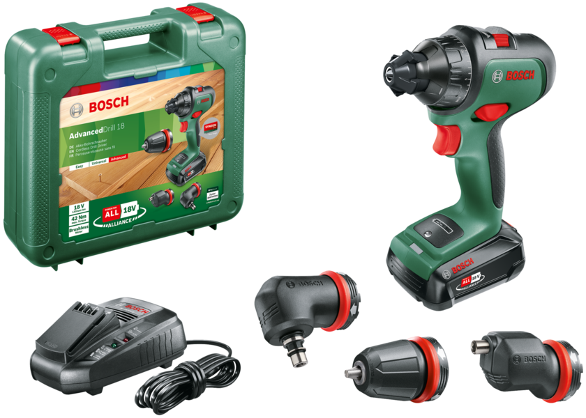 Wiertarko-wkrętarka akumulatorowa Bosch AdvancedDrill 18 V (+ akumulator PBA 2,5 Ah + ładowarka + walizka)