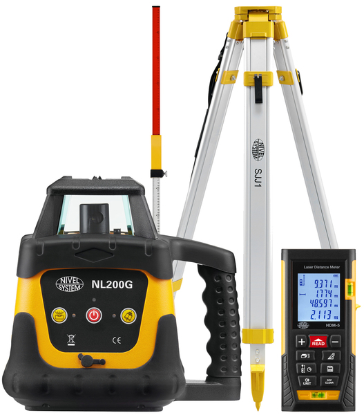 Niwelator laserowy Nivel System NL200G (+ statyw + łata + dalmierz)