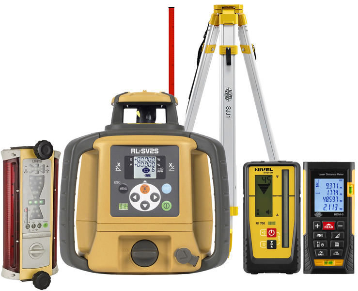 Laser level Topcon RL-SV2S DIGITAL (+ tripod + laser stave + distance meter + laser sensor)